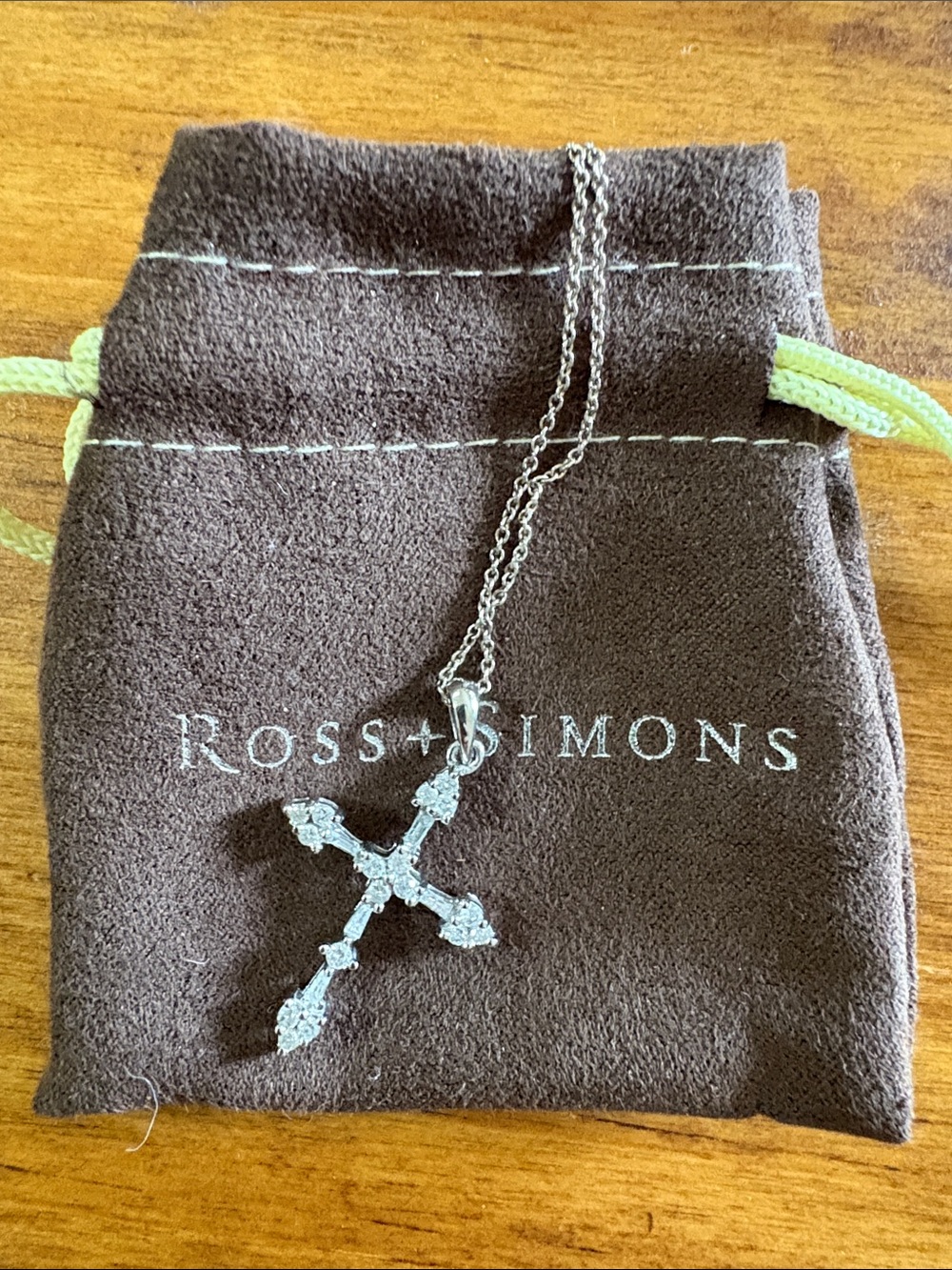 Ross Simon’s cross necklace, cubic zirconia